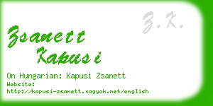 zsanett kapusi business card